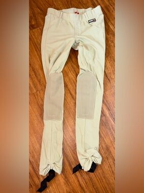 Kerrits Kids Girls Size L Green Equestrian Riding Pant Legging Knee Patch